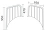 Trap do kadłubów z zaokrągloną rufą (Gozzi / Pilotine). 650x470x950 mm - Kod. 48.443.41 8